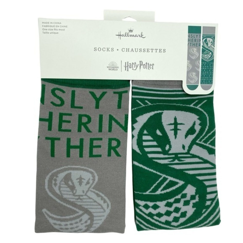 Wizarding World of Harry Potter x Hallmark Slytherin Crew Socks New